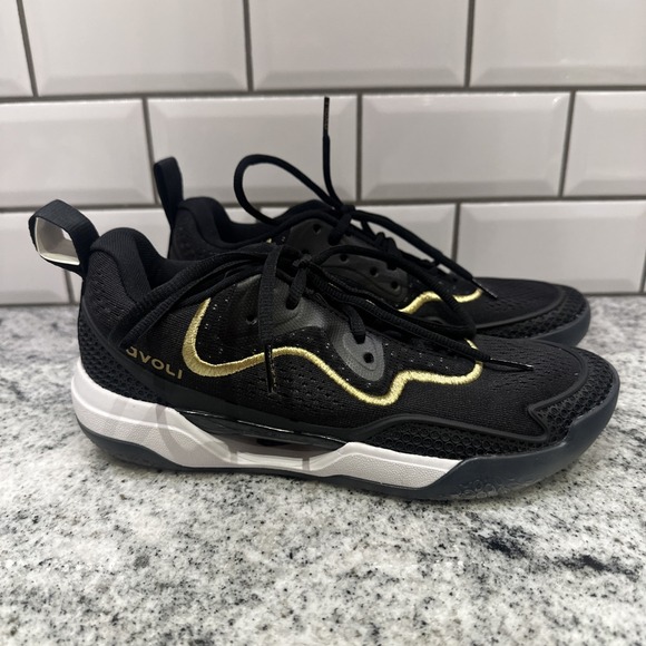 Avoli Shoes Court Shoes Women's 7 Black Gold FA113-070 Volleyball‎